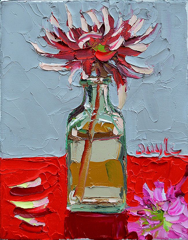 Broken blooms red grey by Lucy Doyle
